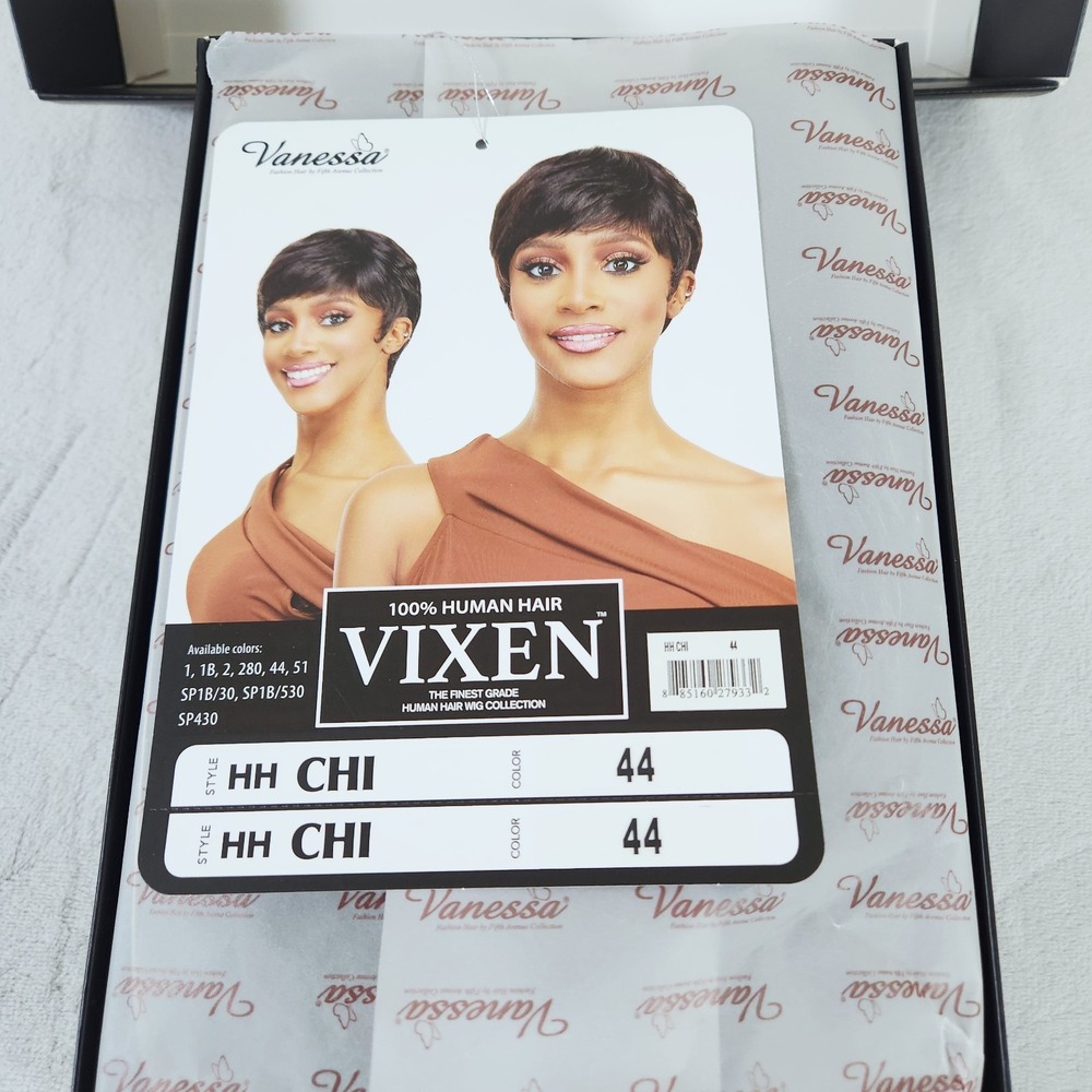 Vanessa Vixen Human Hair Wig Womens OS Grey HH CHI 44 Pixie Cut Short Layered - Picture 4 of 8